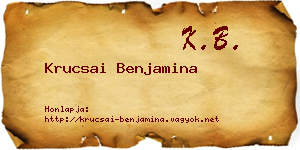 Krucsai Benjamina névjegykártya